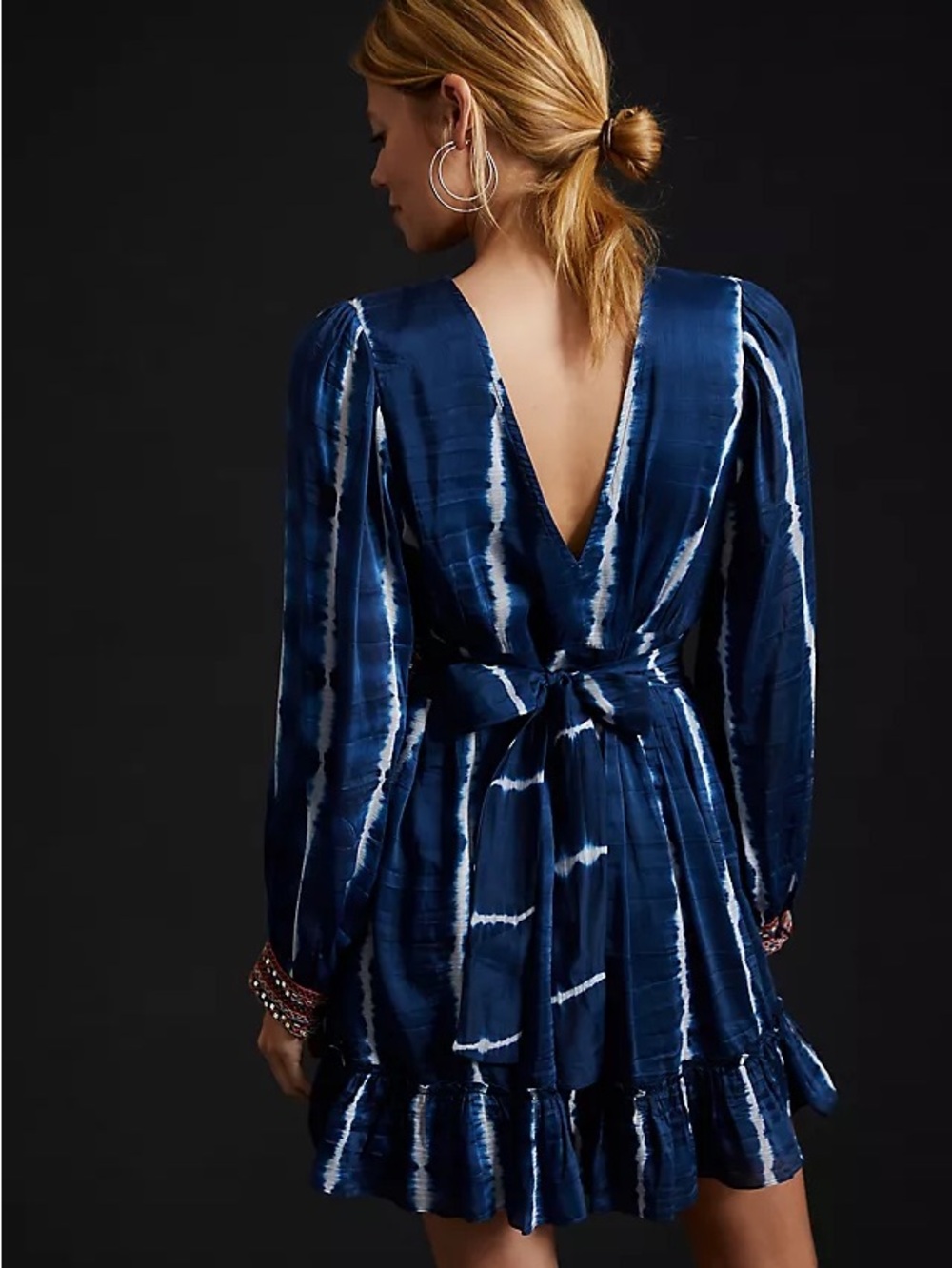 Anthropologie Verb Pallavi Singhee Beaded Tie Dye Mini Dress NWT L - Picture 2 of 10